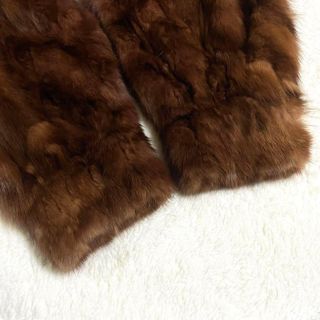 【極美品】 セーブルファー 本毛皮 ロングコート サイズM相当 ボリューム◎