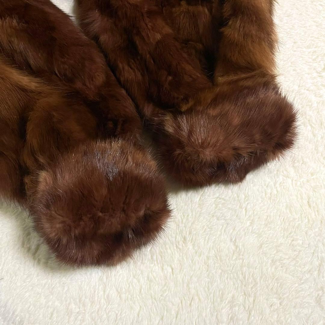 【極美品】 セーブルファー 本毛皮 ロングコート サイズM相当 ボリューム◎