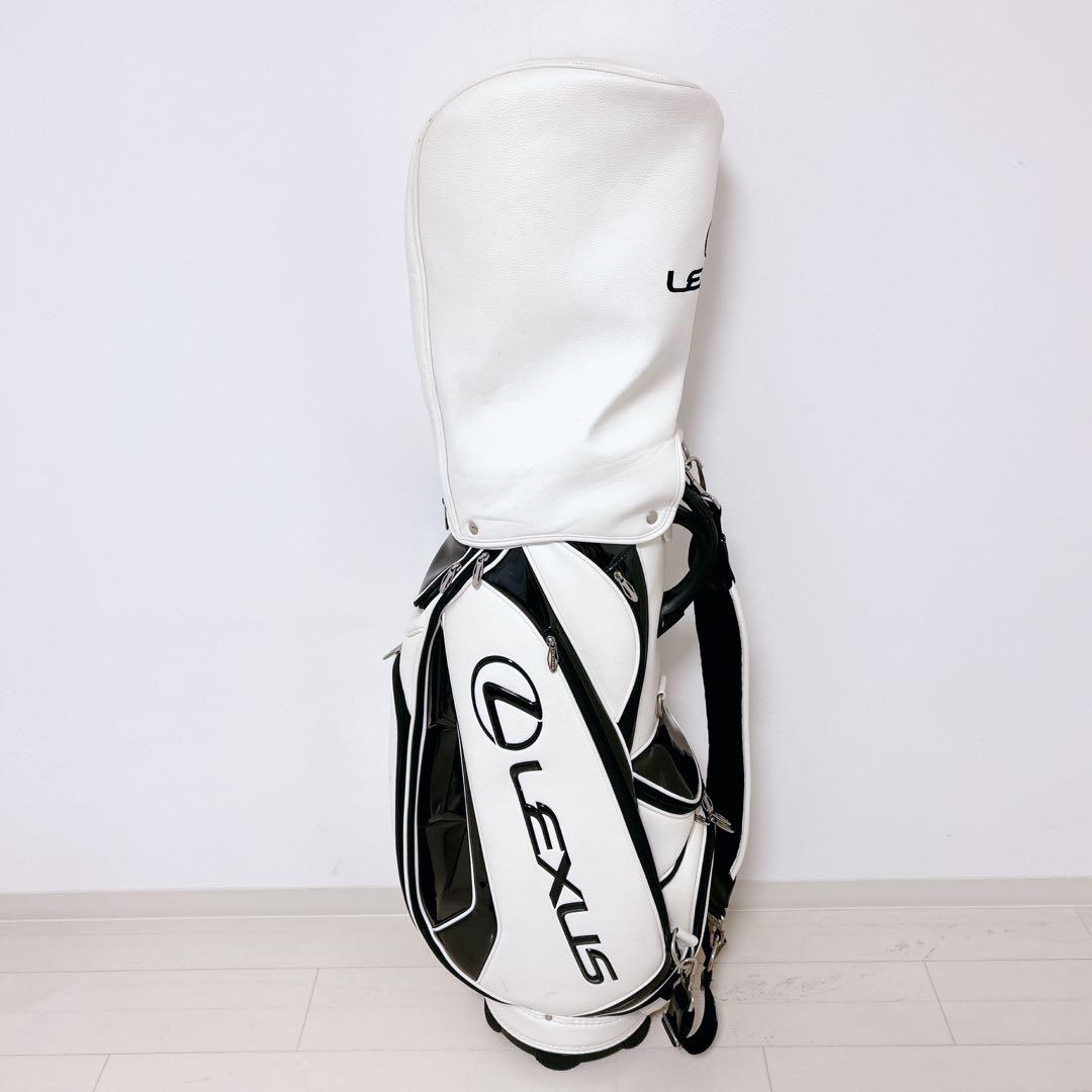 【美品】LEXUS キャディバッグ ホワイト/ブラック 清掃済み