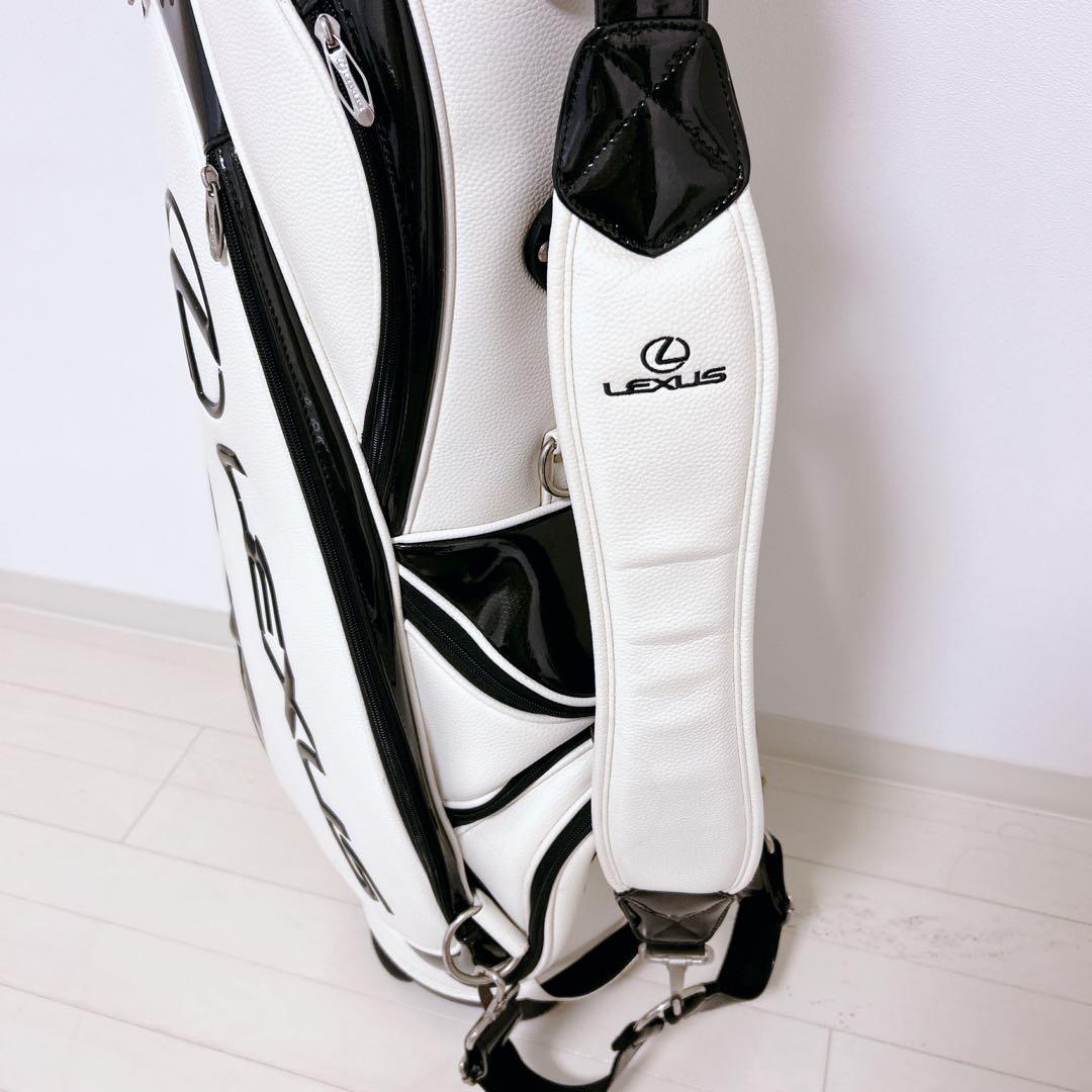【美品】LEXUS キャディバッグ ホワイト/ブラック 清掃済み