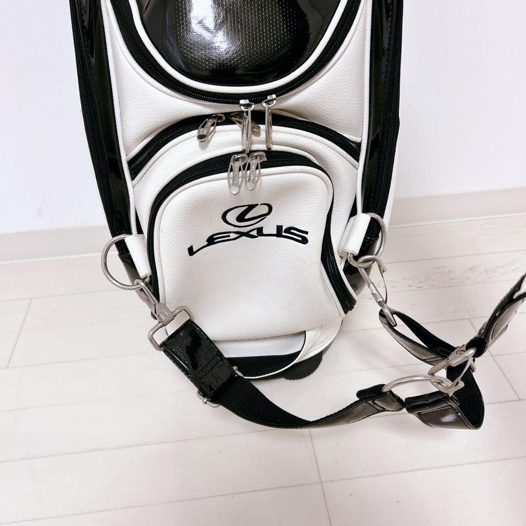 【美品】LEXUS キャディバッグ ホワイト/ブラック 清掃済み