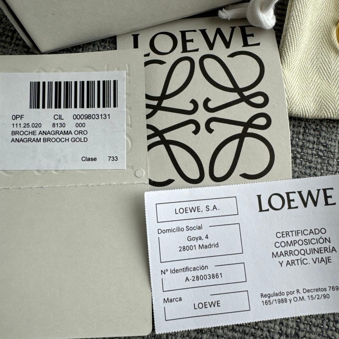 LOEWE アナグラムブローチ ゴールド　未使用