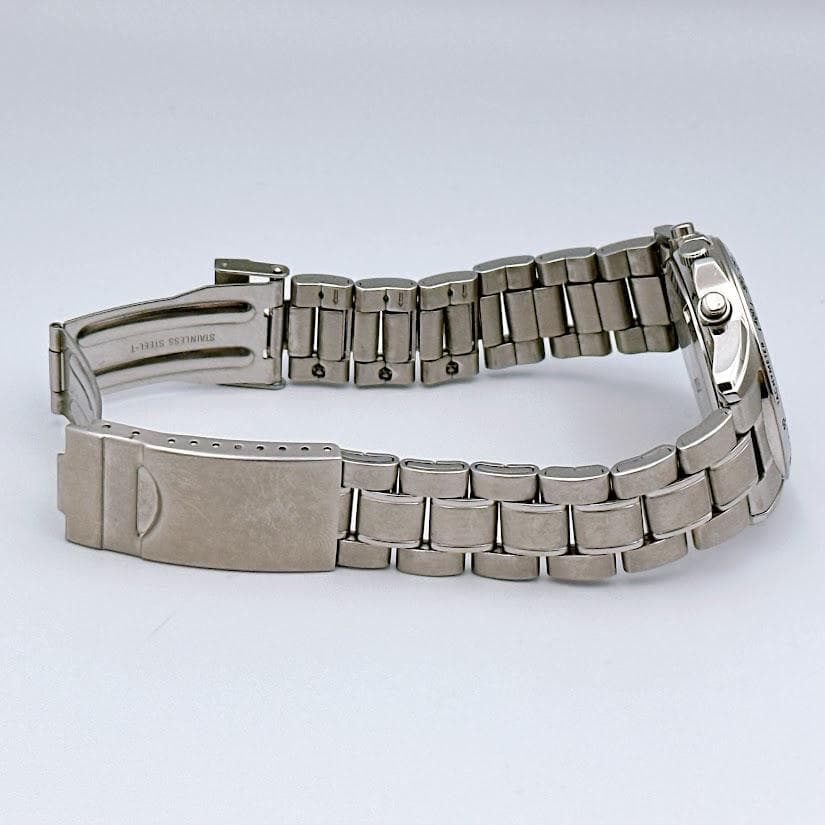 セイコー クロノグラフ メンズ腕時計 ブラック 7T92-0DW0 動作良好