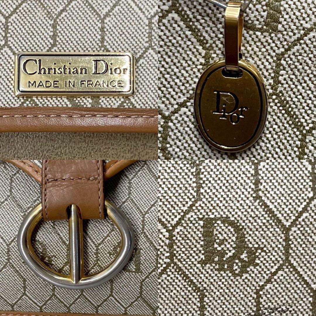 【美品】ディオール　ショルダーバッグ　ハニカム　レザー　PVC ロゴ金具