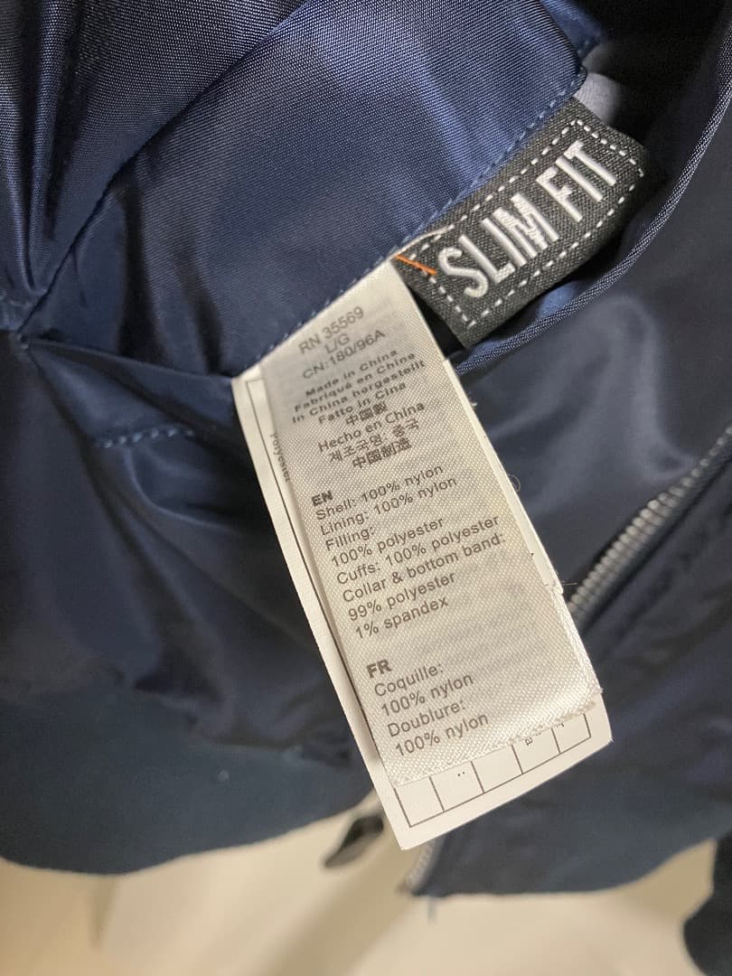 ALPHA INDUSTRIES MA-1 SLIM FIT ネイビー L