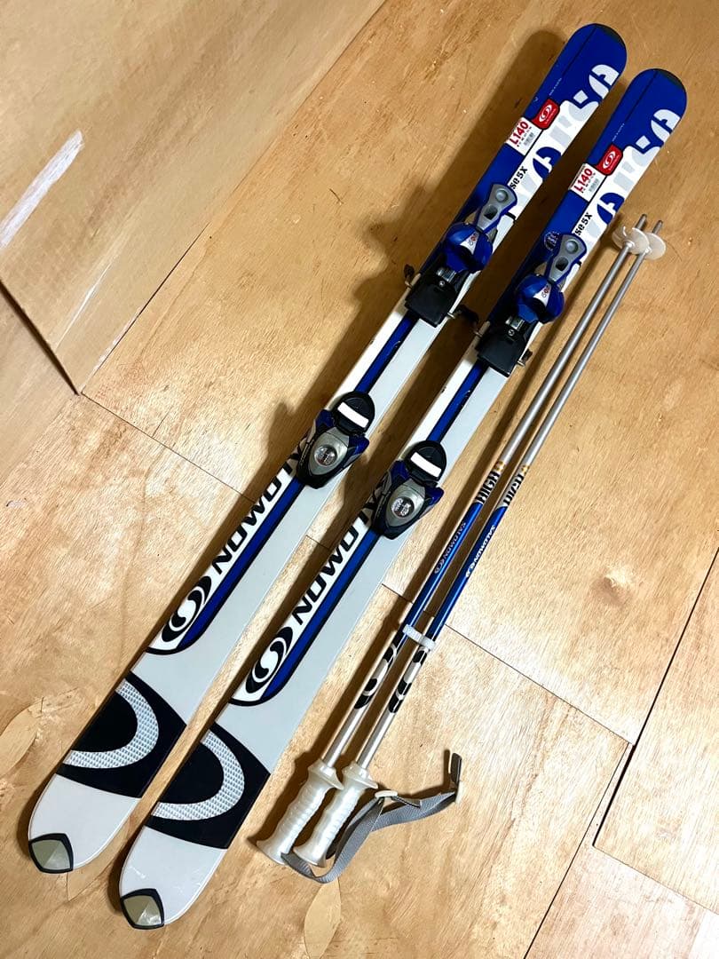 SALOMON スキーセット サロモン ストック付 140cm 送料無料！