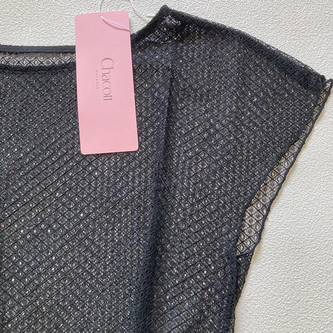 チャコット レース Tシャツ M レーシー 黒 社交ダンス バレエ ヨガウェア