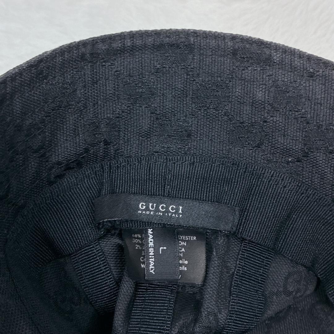 【美品】GUCCI グッチ バケットハット GG柄 キャンバス ブラック L