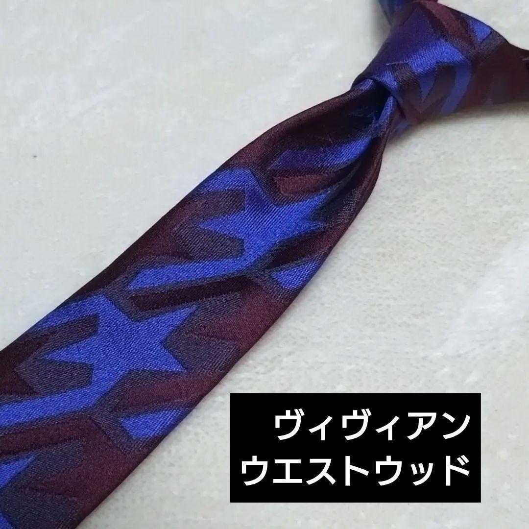 極美品■ヴィヴィアン・ウエストウッド　ネクタイ　星柄　スター　ブルー　ブラック