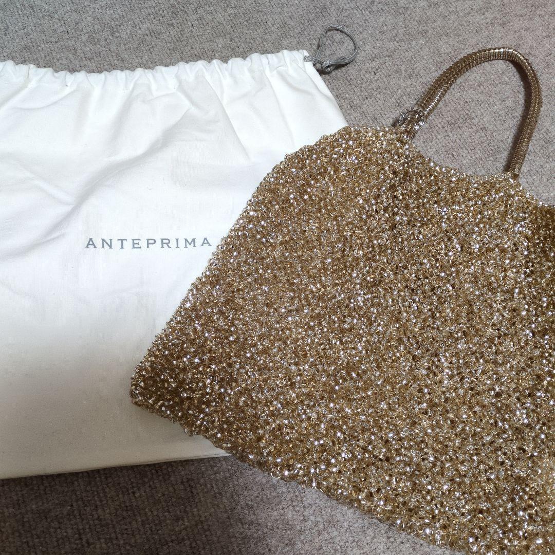 ANTEPRIMA ゴールド ビーズ装飾 パーティーバッグ