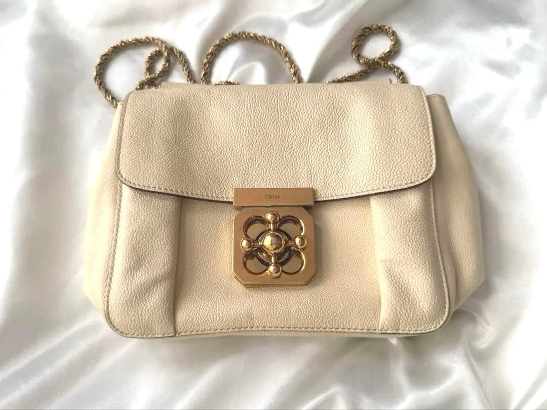 Chloe♡クロエ 2way エルシー ショルダーバッグ ターンロック ベージュ