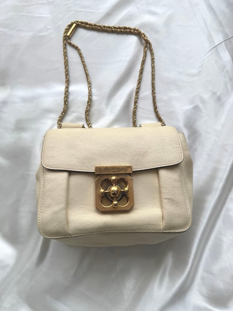 Chloe♡クロエ 2way エルシー ショルダーバッグ ターンロック ベージュ