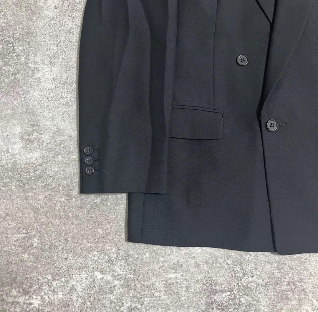 【vintage】セットアップ ダブルスーツ ブラック　成人式 ピンズ　ネクタイ