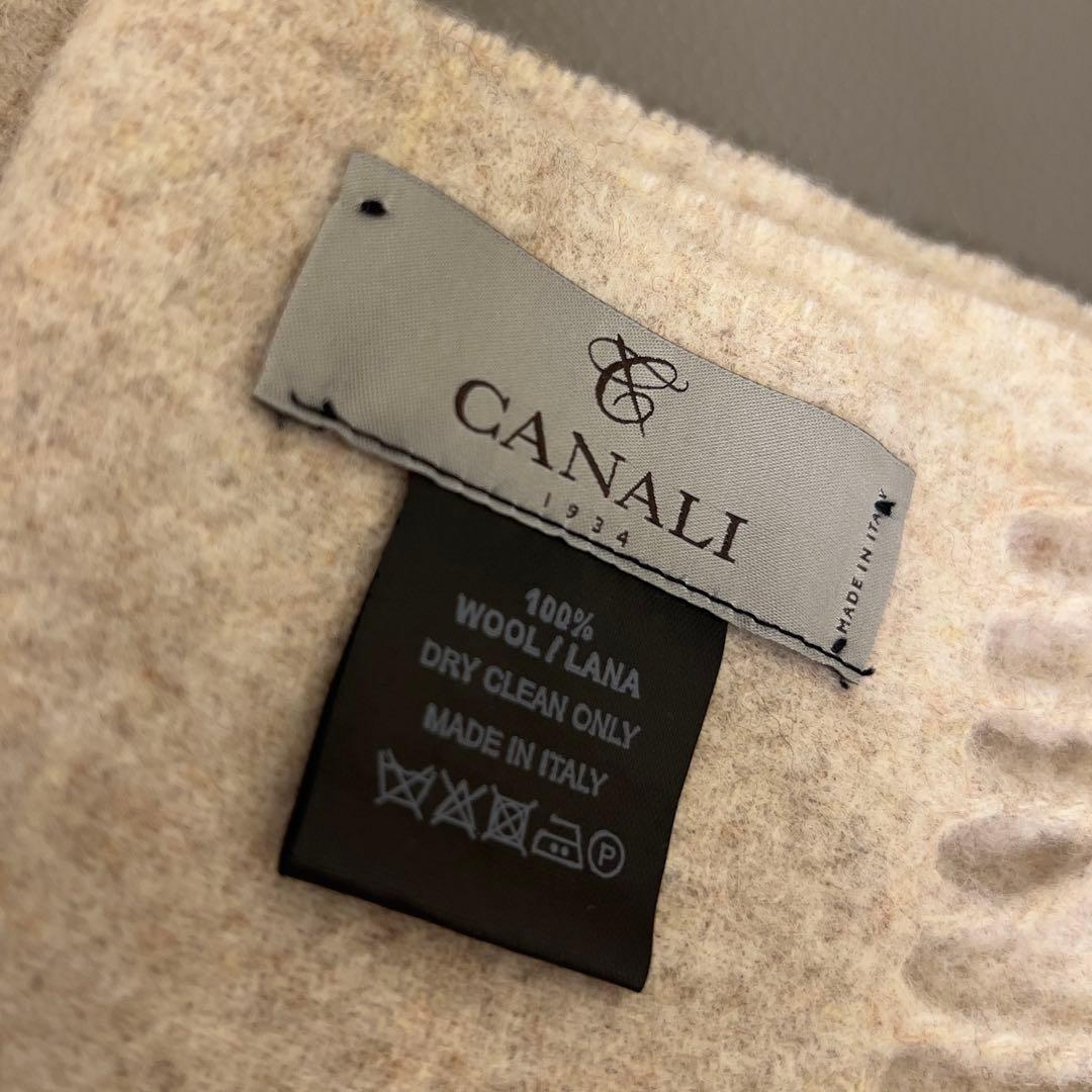 【CANALI／カナーリ】ウール100% ベージュ マフラー イタリア製