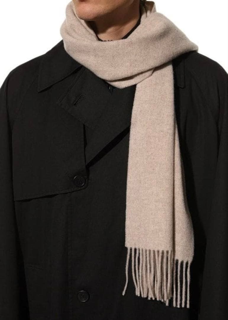 【CANALI／カナーリ】ウール100% ベージュ マフラー イタリア製