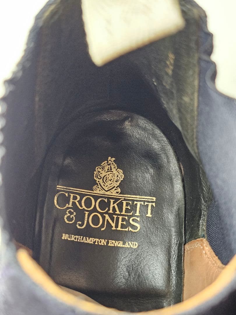 状態良好　クロケットアンドジョーンズ　UK7.5 ネイビー　サイドゴア