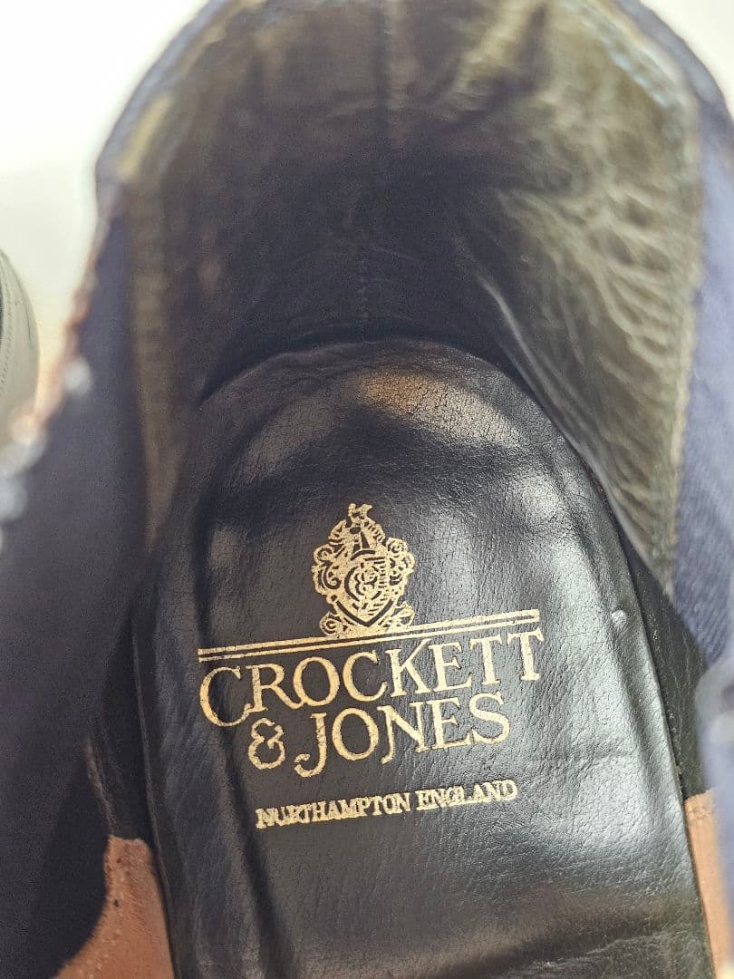 状態良好　クロケットアンドジョーンズ　UK7.5 ネイビー　サイドゴア