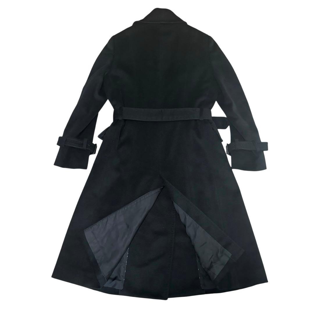 【白マイマイ】コムサデモード　カシミヤ100% ロングコート　黒　ベルト