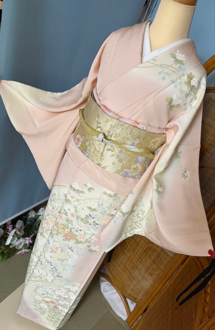 訪問着フルセット　トールサイズ　暈し染め　　　四季の花