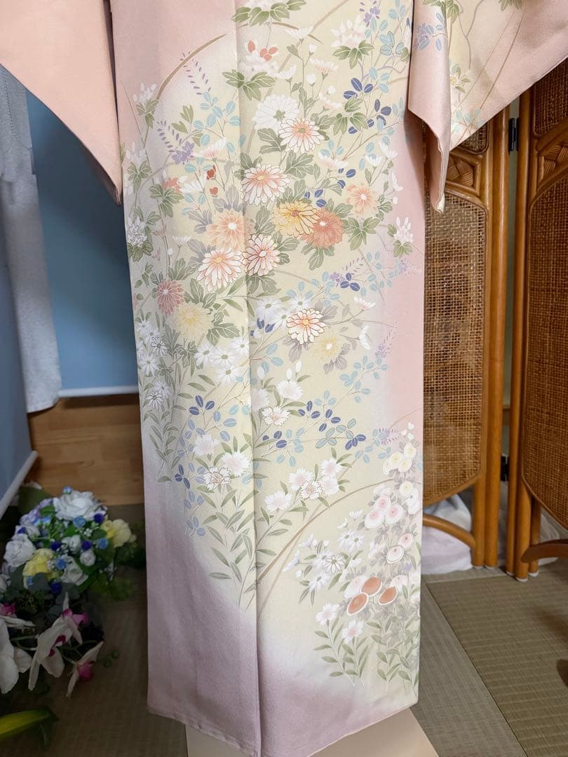 訪問着フルセット　トールサイズ　暈し染め　　　四季の花