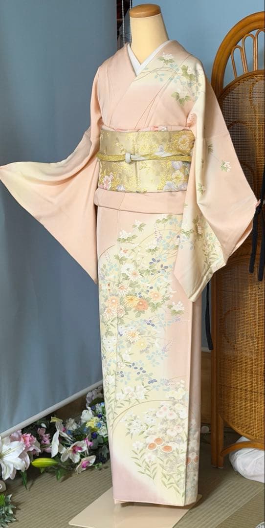 訪問着フルセット　トールサイズ　暈し染め　　　四季の花