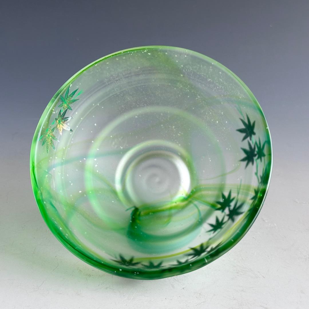 茶道具　ガラス　青楓絵　平茶碗　関吉昭　蒔絵　吉田華正　夏　涼しげ　硝子　抹茶