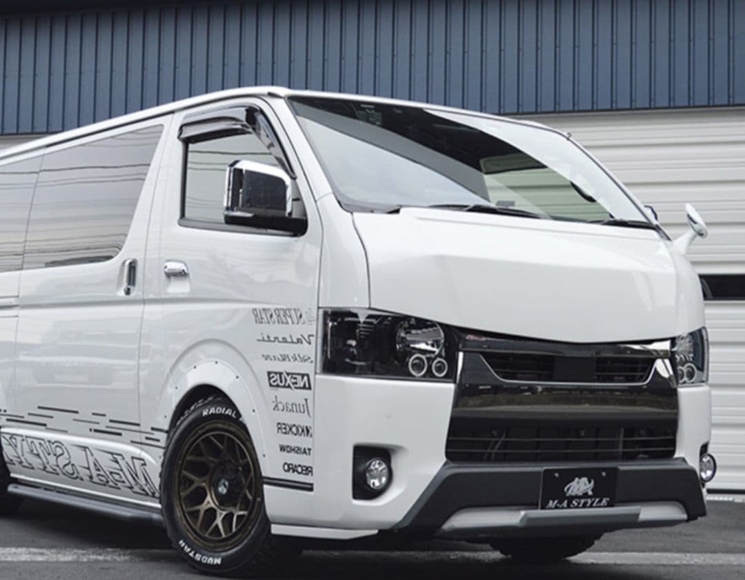 ハイエース4型〜6型チンスポ＆フロントサイドスポイラー　ビーキャス ナロー