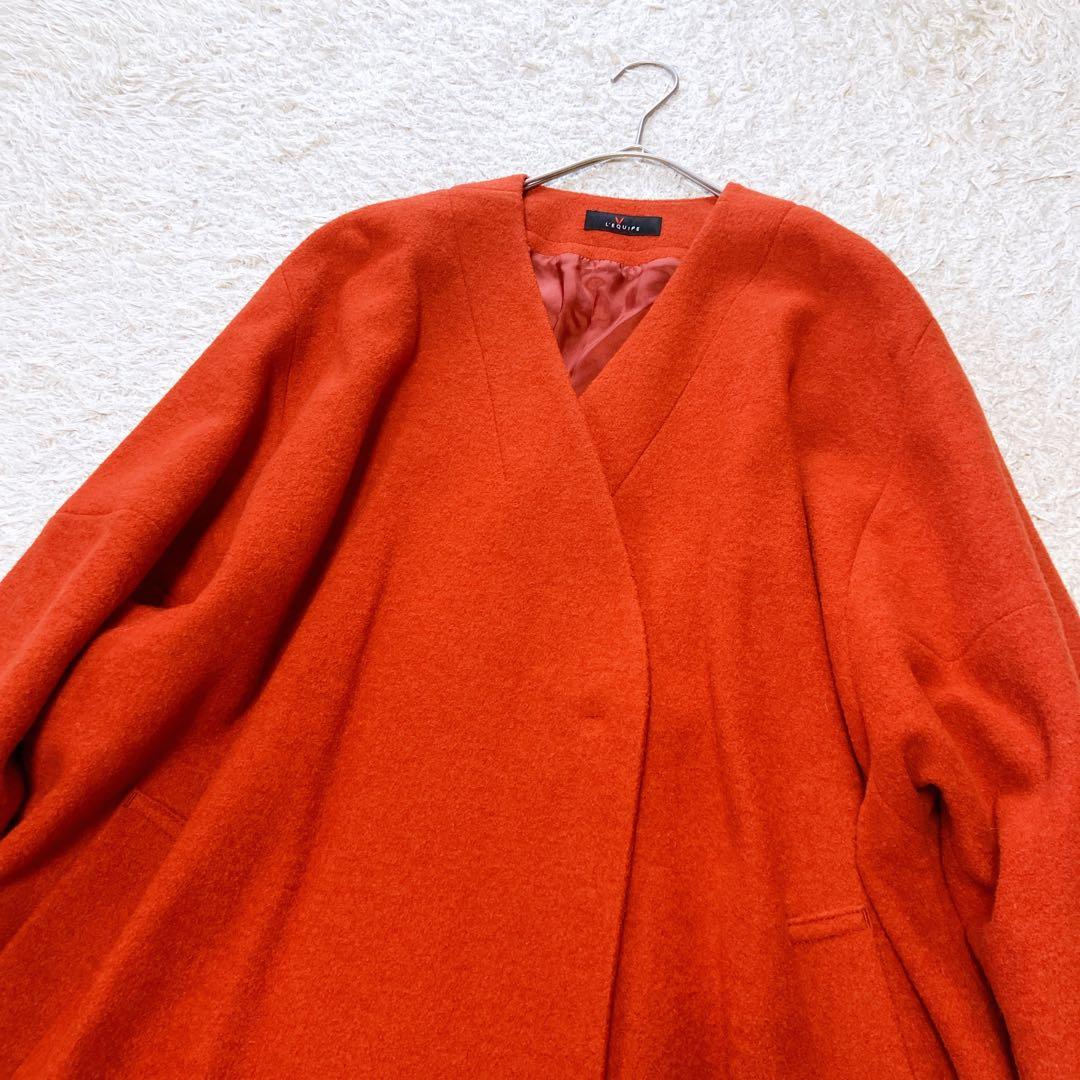 現行美品L'EQUIPE/レキップ　圧縮ブークレノーカラーコート　38size