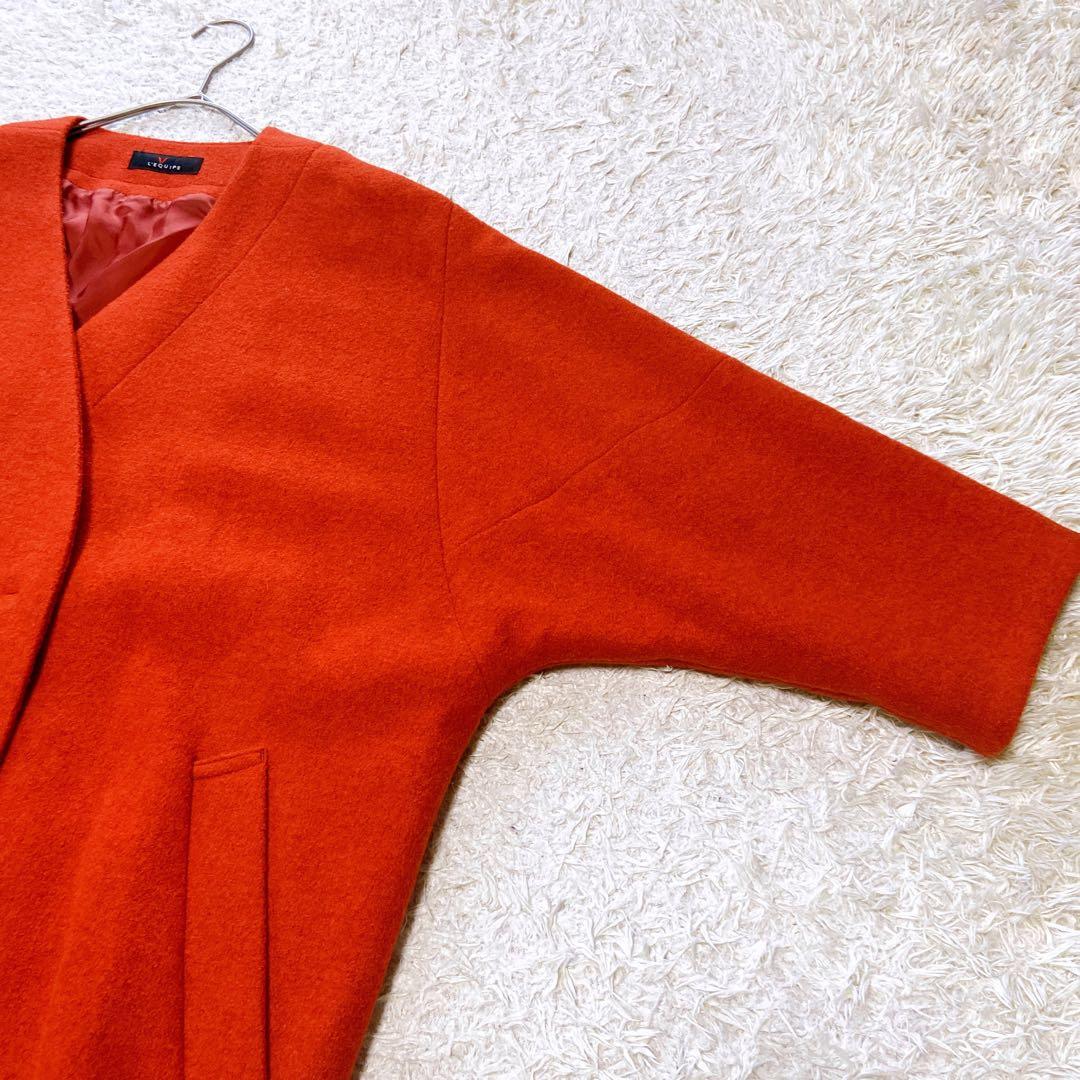 現行美品L'EQUIPE/レキップ　圧縮ブークレノーカラーコート　38size