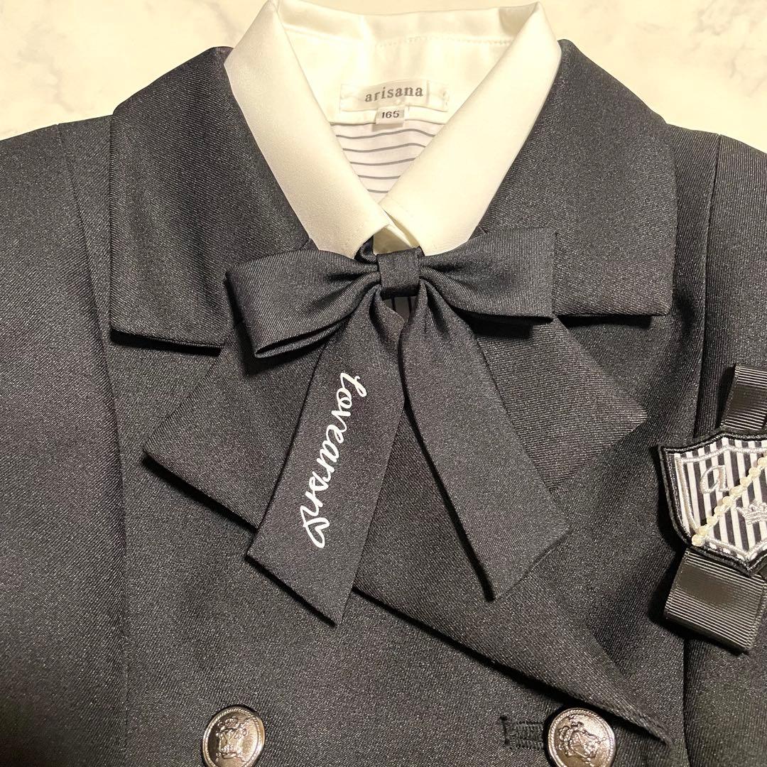 極美品♪アリサナ 165 スーツ 卒業式 黒 ロングスカート セットアップ