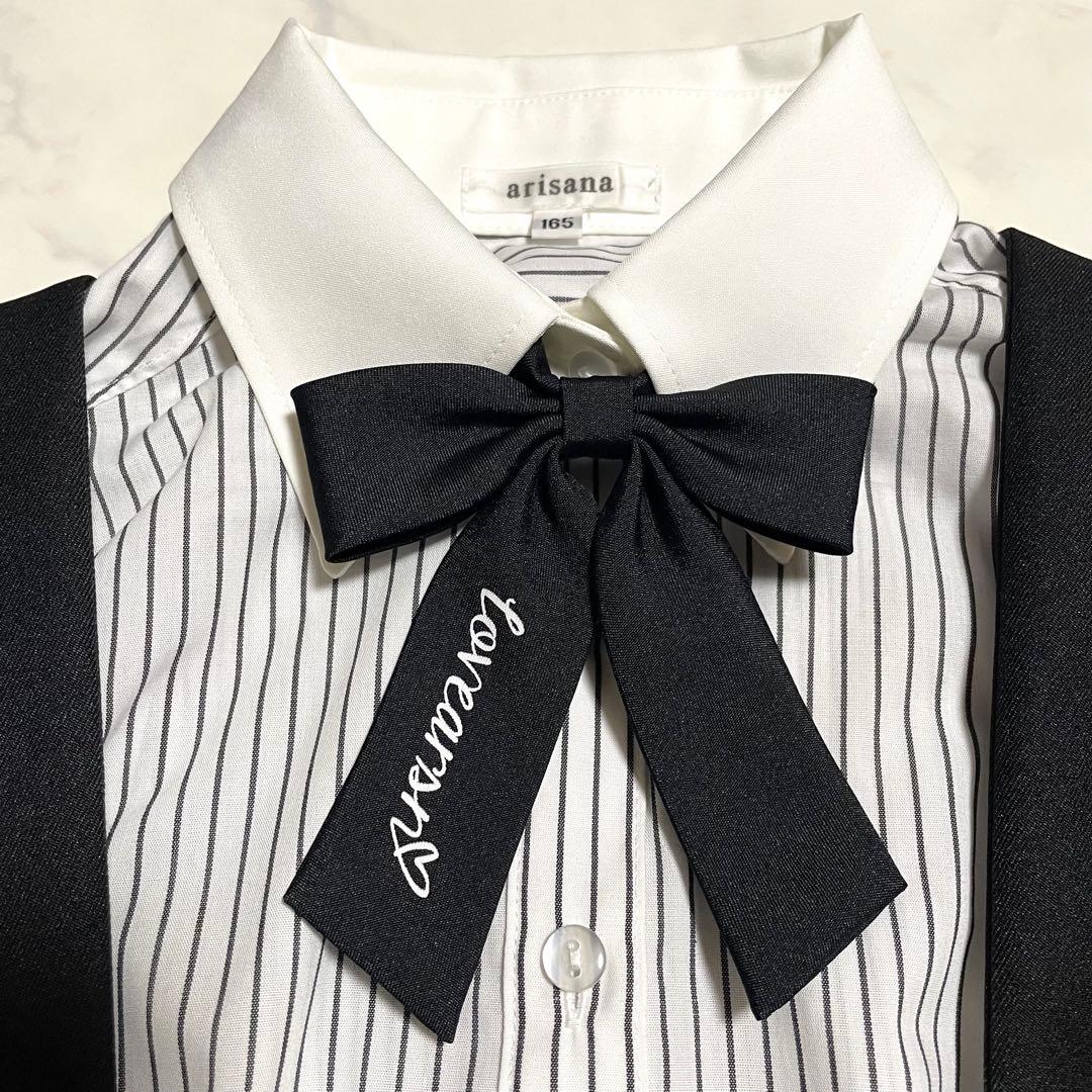 極美品♪アリサナ 165 スーツ 卒業式 黒 ロングスカート セットアップ