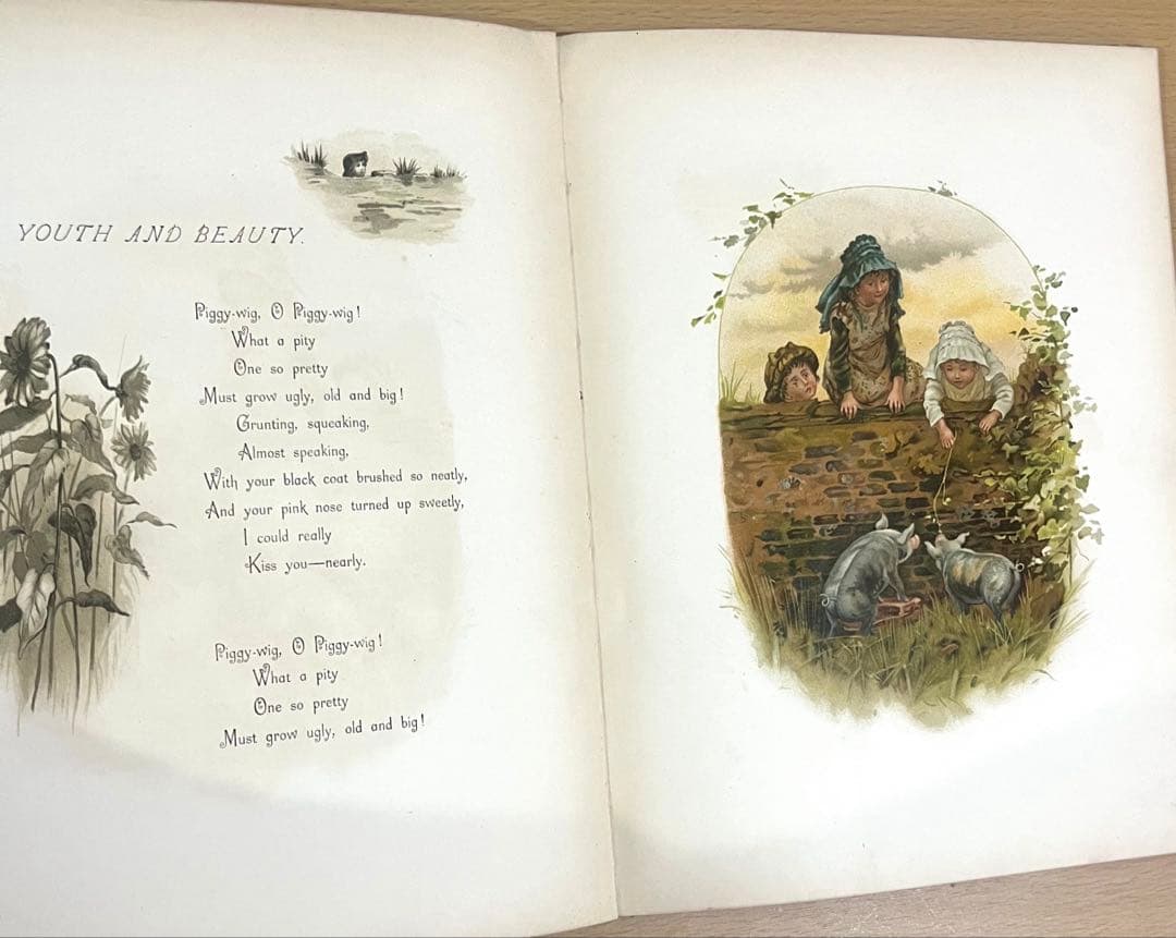 No.366 希少 古書 洋書 絵本 アンティーク ビクトリアン 詩集 児童書