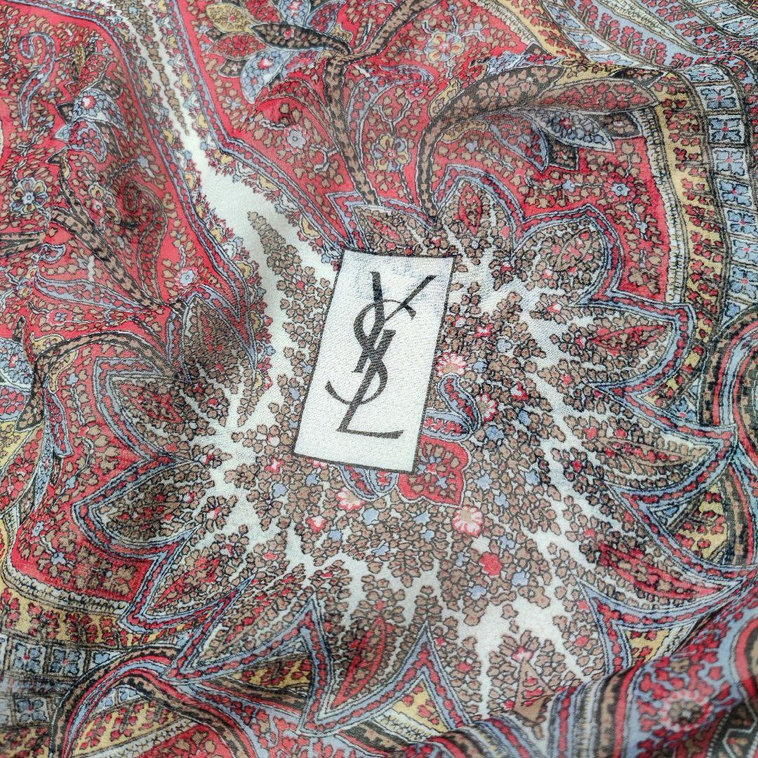 Yves Saint Laurent　スカーフ　125　シルクシフォン　タグ無し