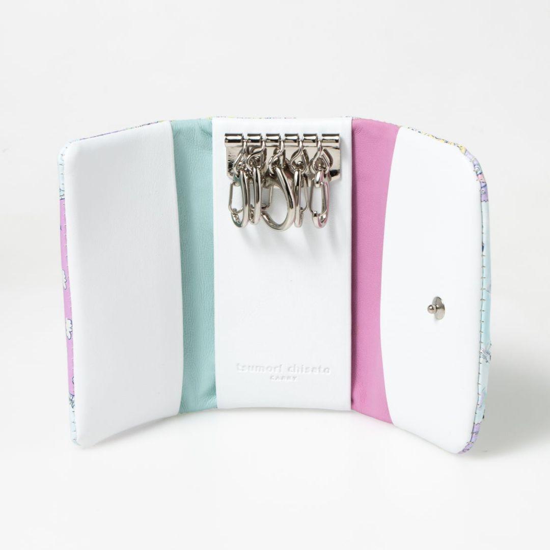 ツモリチサト キーケース 猫 刺繍 カラフル 未使用