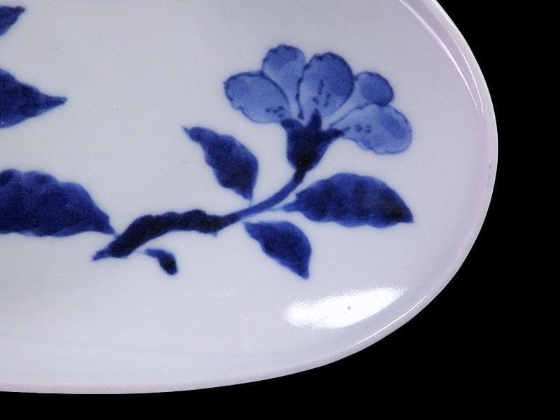 古伊万里　石榴に桜の図　舟形変形皿　AS-CVx