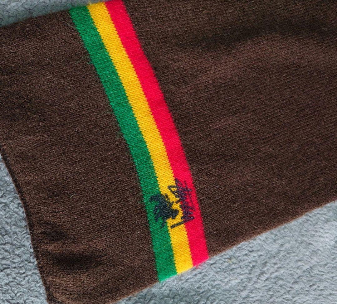 90s　USA製　ステューシー　マフラー　ストール　ラスタカラー　stussy