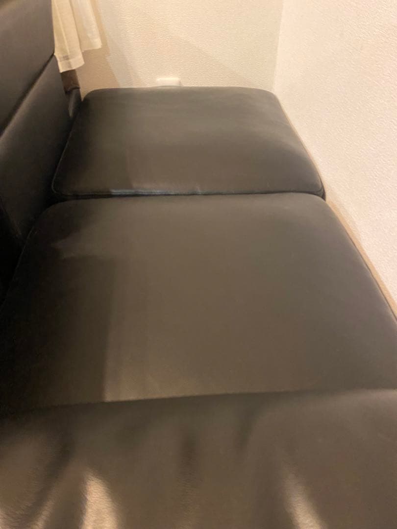 ブラック コーナーソファ クッション付き