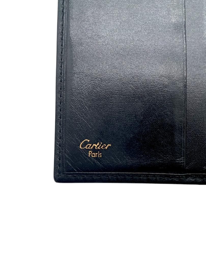 カルティエ マストドゥカルティエ 二つ折り財布 ブラック レザー 正規品