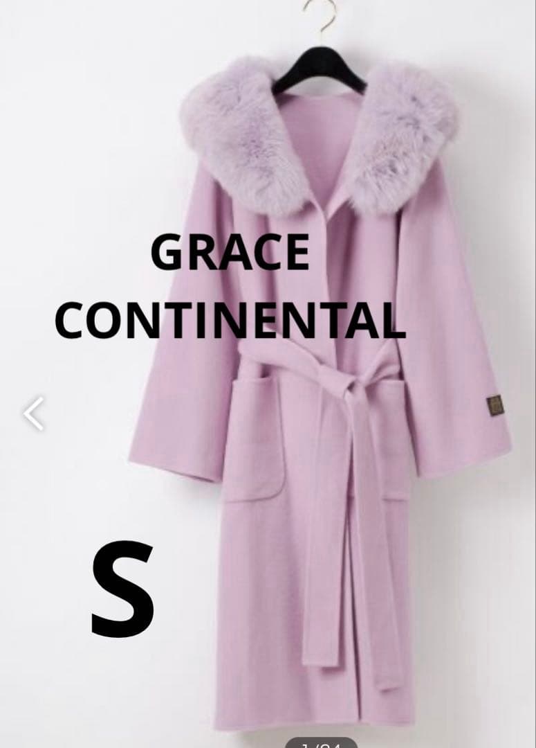 【美品】マンテコ&グレースコンチネンタル、フードリバーコート リアルファー