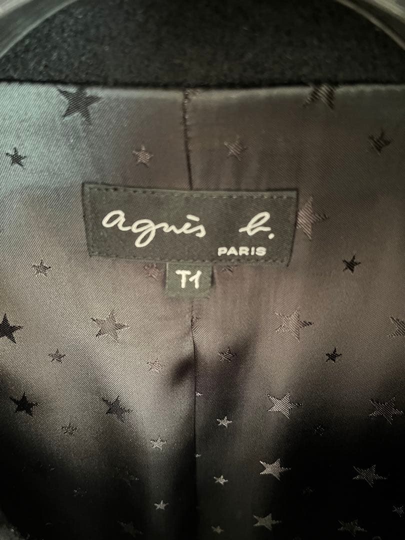 【美品】agnes b. (アニエスベー)ウールコート 黒 H174-JW63