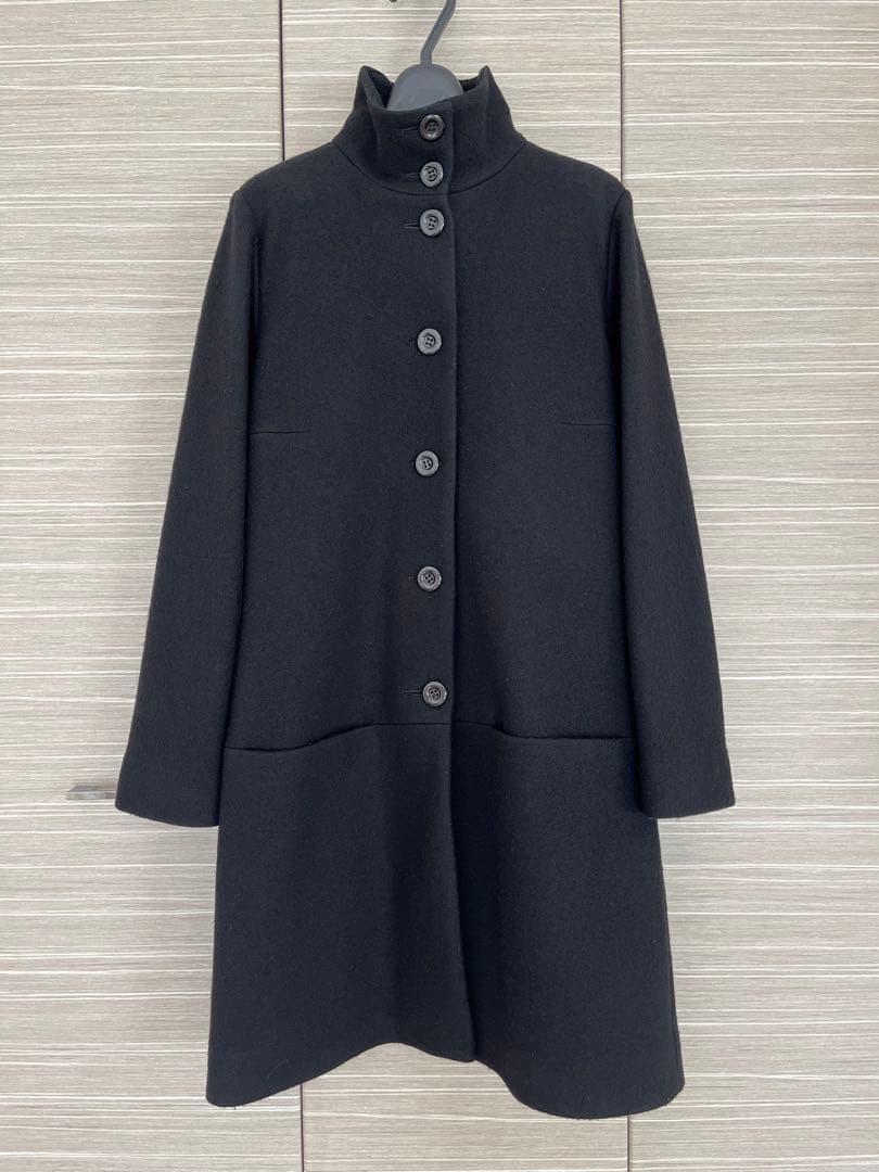 【美品】agnes b. (アニエスベー)ウールコート 黒 H174-JW63