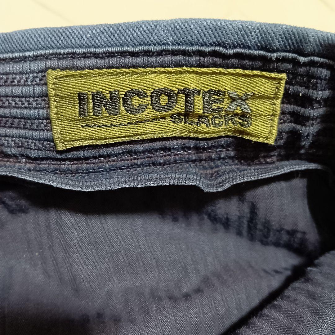 INCOTEX ギャバジンコットン ウォッシュド加工ガーメントダイ ネイビー