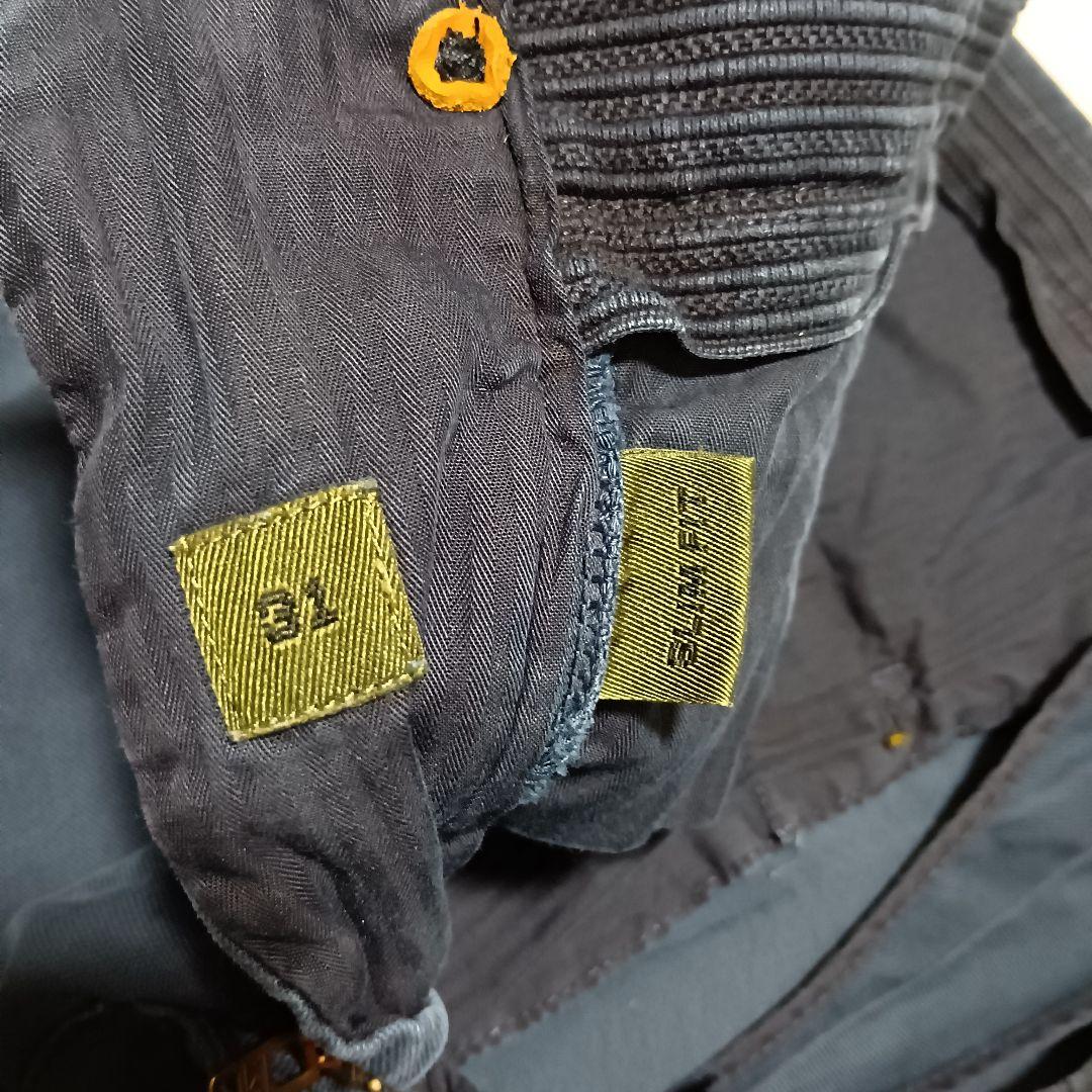 INCOTEX ギャバジンコットン ウォッシュド加工ガーメントダイ ネイビー