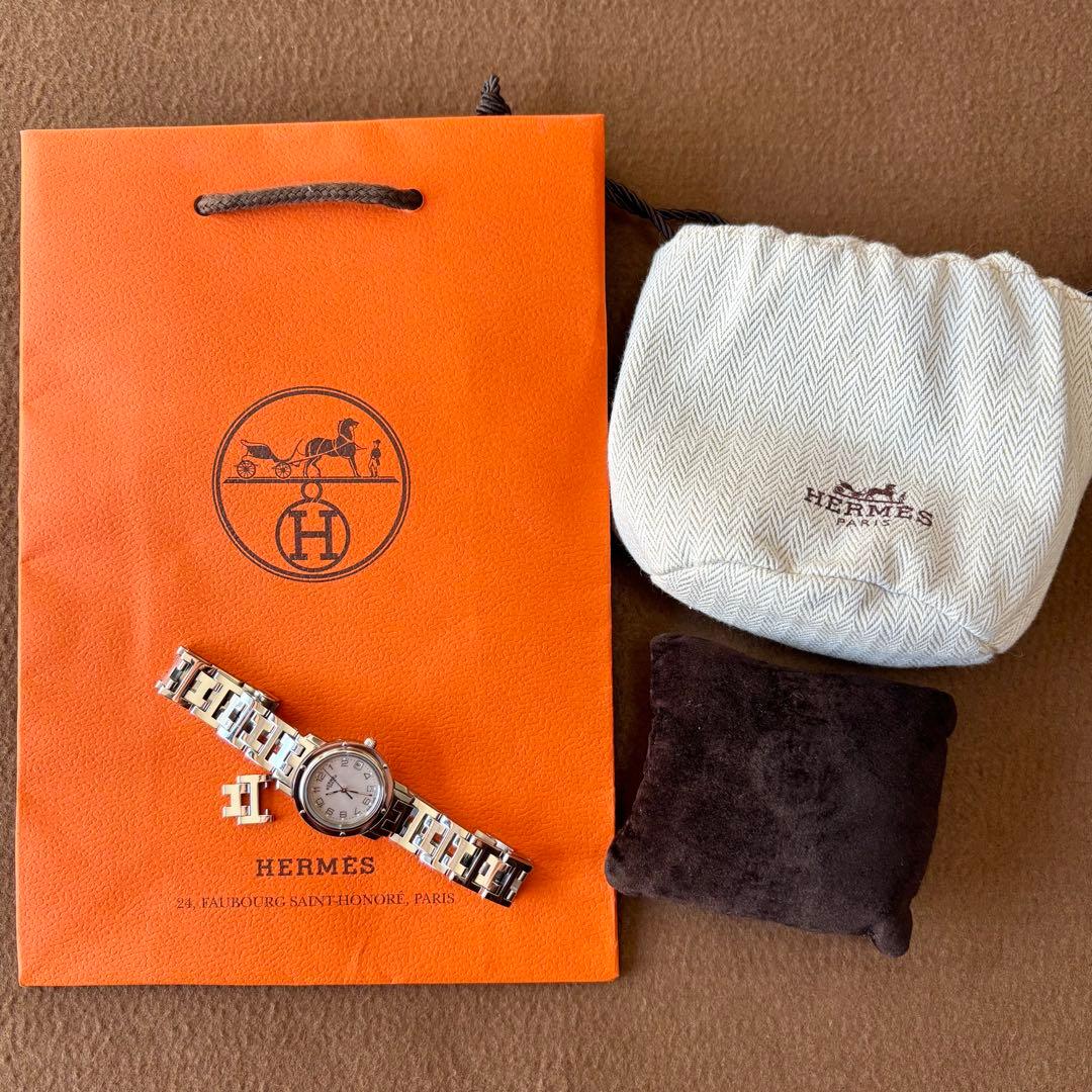 【HERMES】✨極美品✨ ピンクシェル クリッパーナクレ レディース 腕時計
