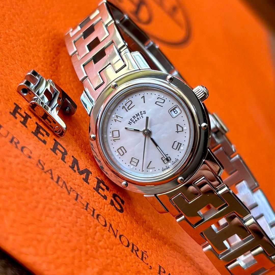 【HERMES】✨極美品✨ ピンクシェル クリッパーナクレ レディース 腕時計