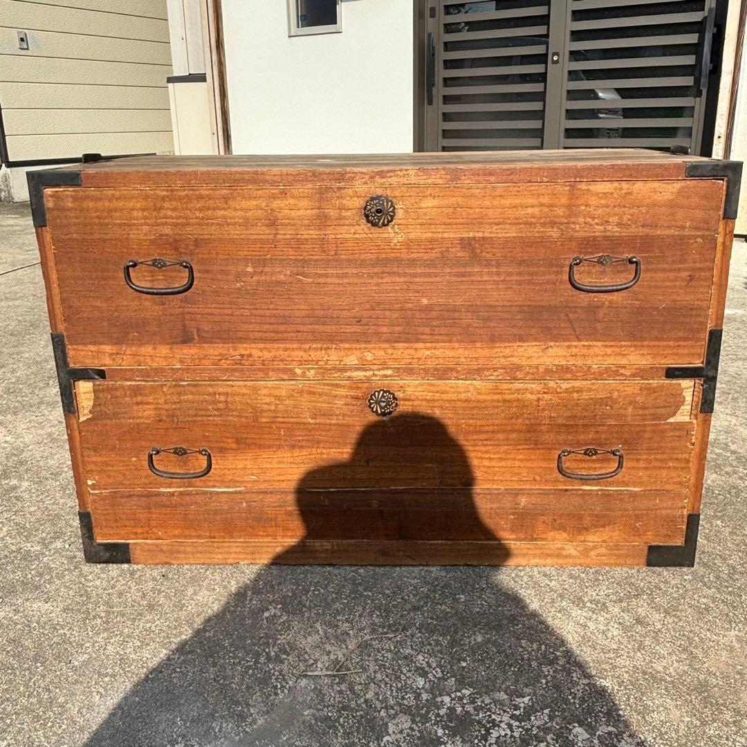 和箪笥　3段重ね　タンス　アンティーク　レトロ　古民家　家具