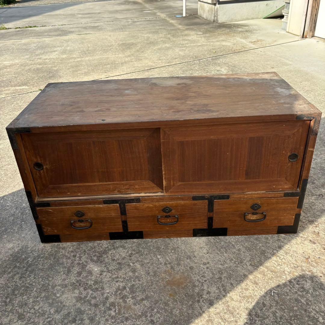 和箪笥　3段重ね　タンス　アンティーク　レトロ　古民家　家具