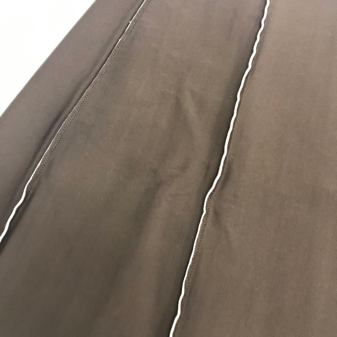 美品☆CHANEL スカート ミニ　プリーツ風　99P ヘム　茶x白　ココマーク