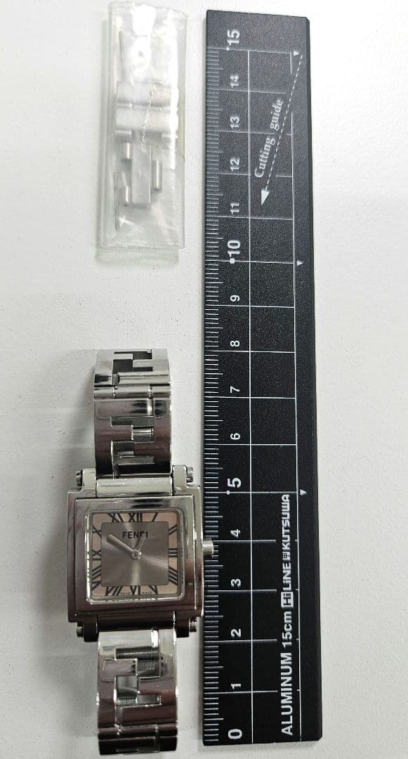 【稼働】フェンディ 腕時計 F6000L スクエア ズッカベルト クォーツ ＳＳ
