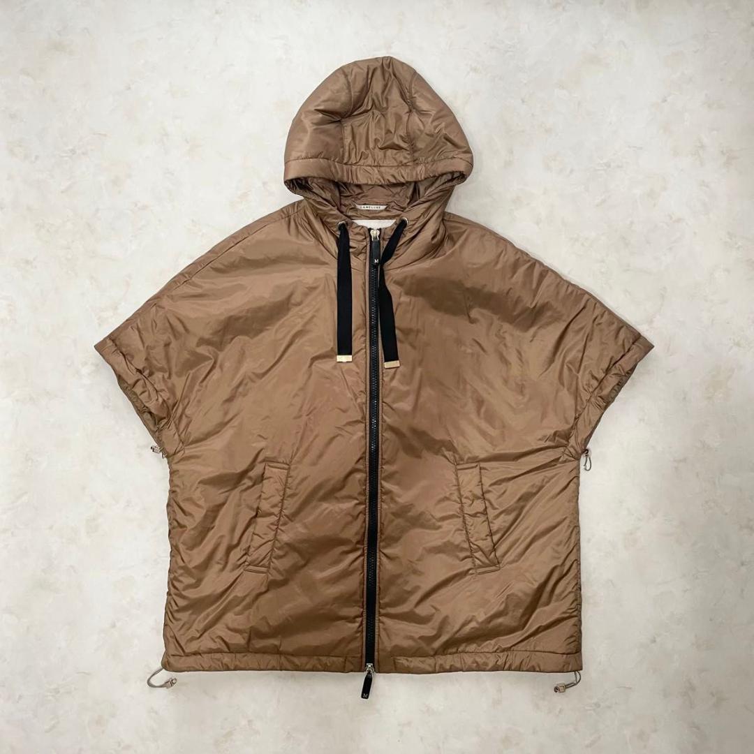 MaxMara The CUBE　フーデッドダウンポンチョ　CAMELUXE　S